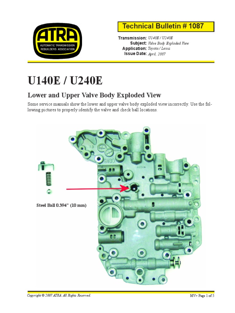 Valvebody Toyota U140 240
