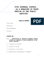 Effective Internal Control System as a Measure of Fraud Prevention in the Public Service