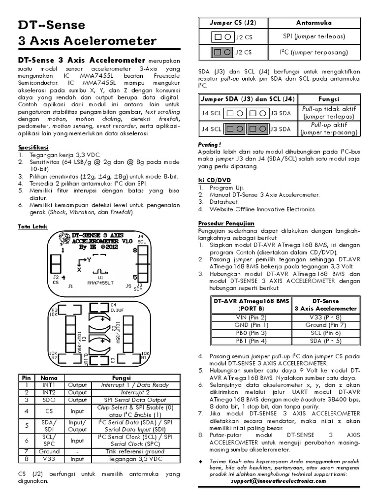 Modul DT-Sense 3 Axis Accelerometer | PDF