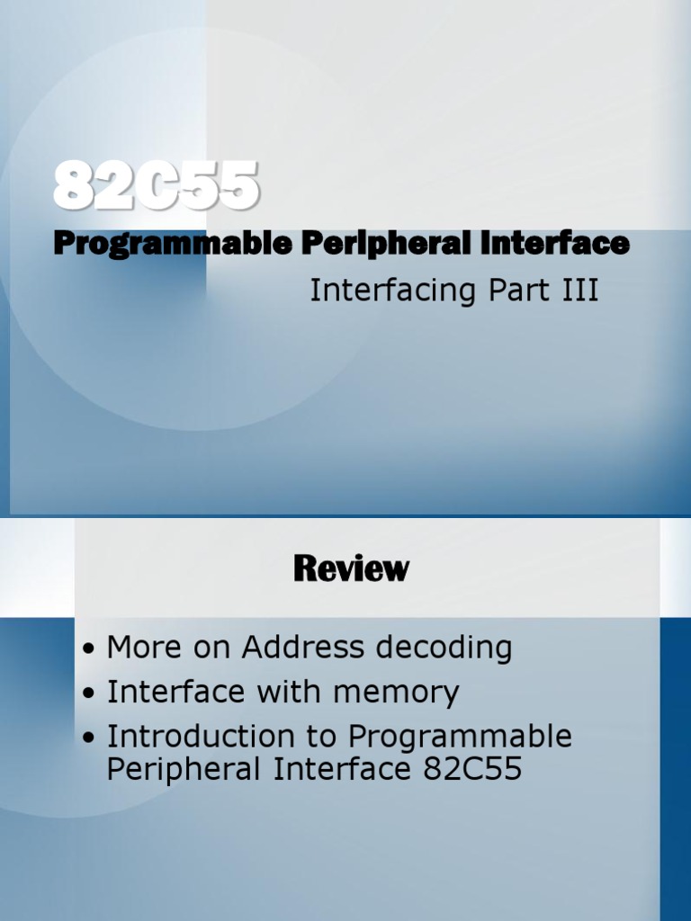 8255 Programmable Peripheral Interface | PDF | Input/Output | Digital ...