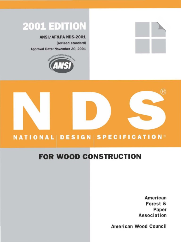 ANSI AF&PA NDS2001 National Design Specification For Wood
