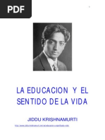 krishnamurti La educación y el significado de la vida