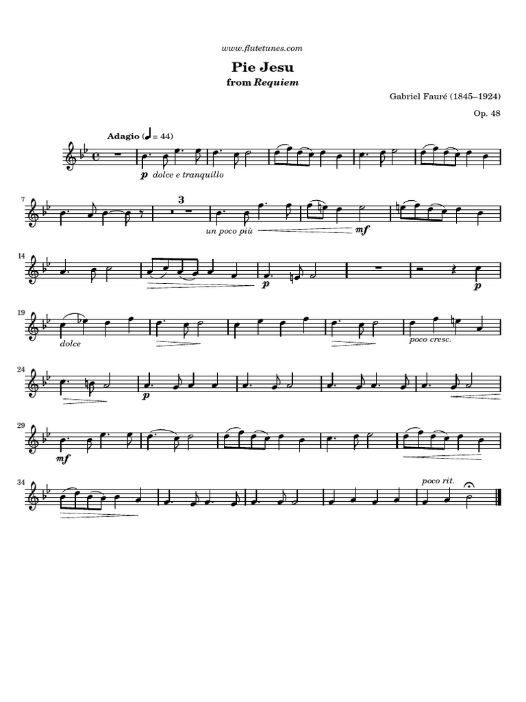 Faure Requiem Pie Jesu PDF