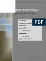 2013 PROJECT PROPOSAL: Programmable Number Lock System
