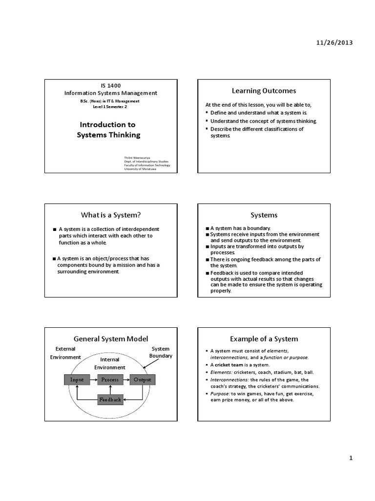 Introduction to Systems Thinking Concepts | PDF | Cognitive Science