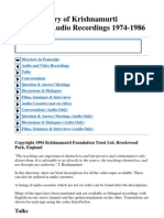 The Directory of Krishnamurti Video and Audio Recordings 1974-1986