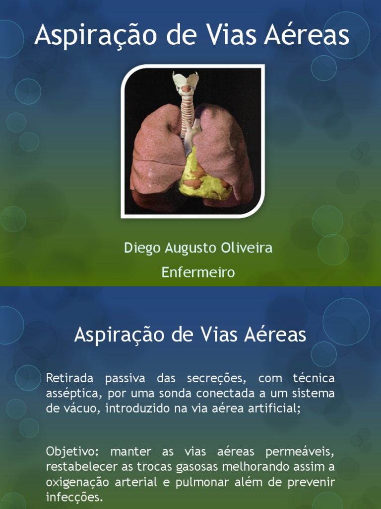 Aspiração de Vias Aéreas: Procedimento e Cuidados | PDF | Enfermagem ...