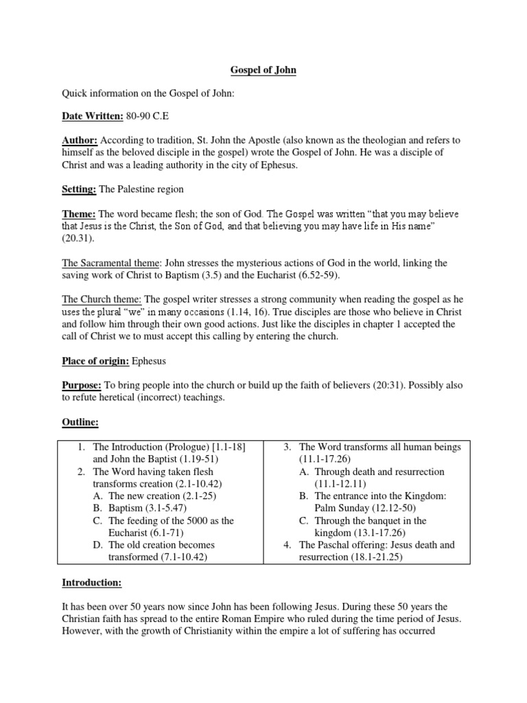 Gospel of John | PDF | Gospel Of John | The Gospel