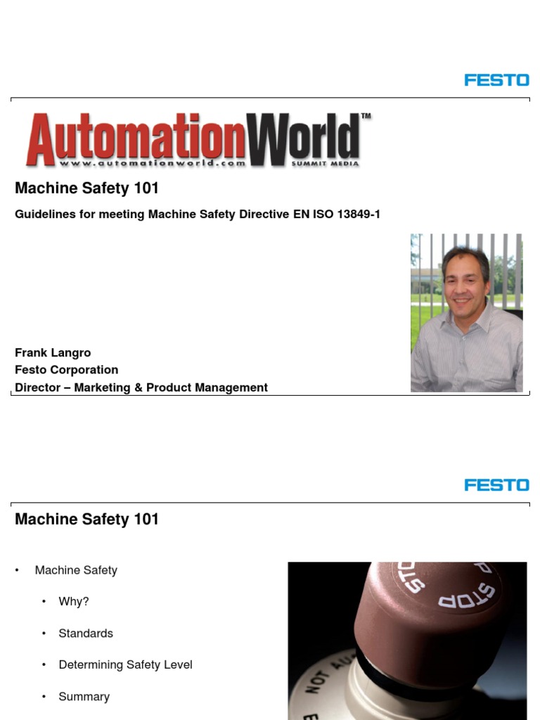 Festo Machine Safety 101 PDF Risk Management Systems Theory