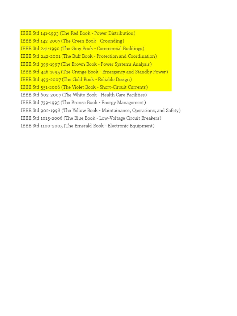 List of IEEE Color Book PDF Artistic Techniques Vision
