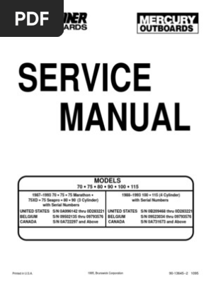Outboard Manual 70 75 80 90 100 115 Internal Combustion Engine Ignition System
