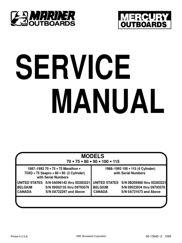 Outboard Manual 70-75-80-90-100-115 | Ignition System | Internal Combustion  Engine
