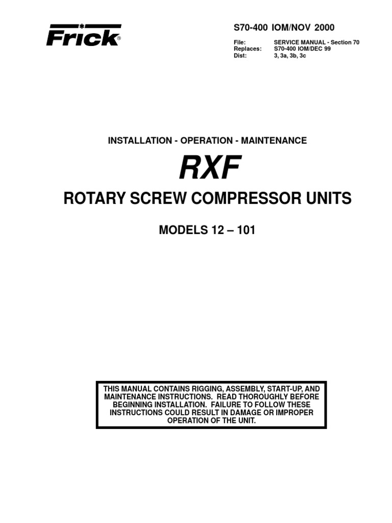 Frick Rxf 68 Shaft Seal Manual - fasrinsta