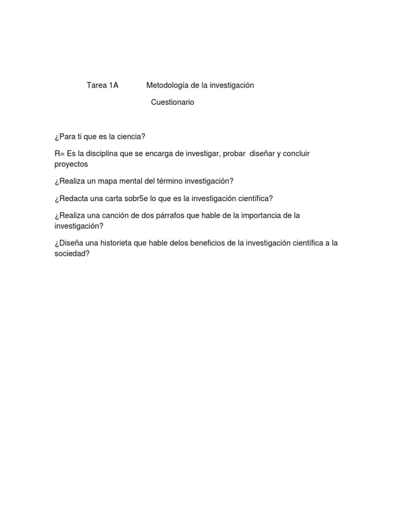 Tarea 1a Metodologa de La Investigacin | PDF | Ciencias sociales