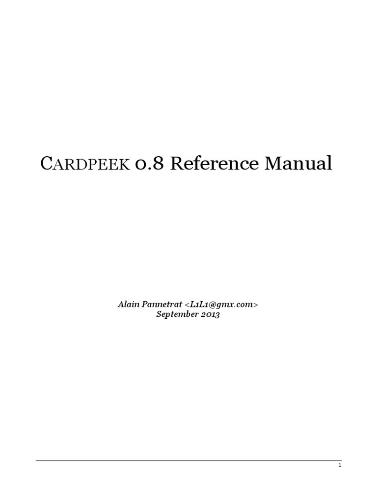 Manuel de référence Cardpeek 0.8 | PDF | Informatique | Informatique et ...