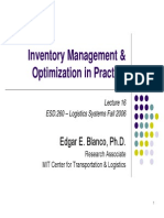 Inventory Management & Optimization in Practice: Edgar E. Blanco, PH.D