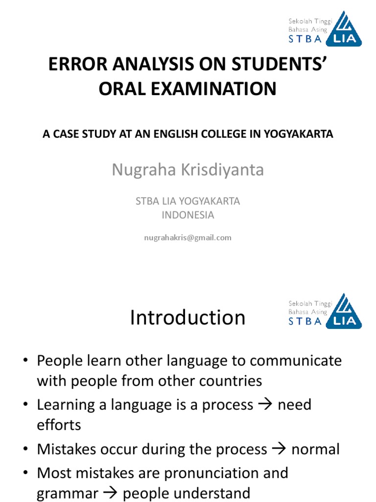 Grammatical Error Analysis | Second Language Acquisition | Second Language