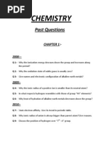 Chemistry: Past Questions