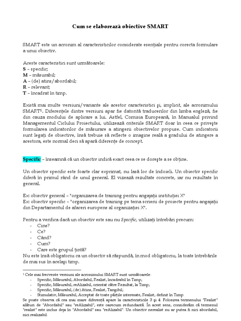 4 - Obiective SMART | PDF