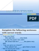 PRACTICE EXERCISE-Direct & Indirect Discourse