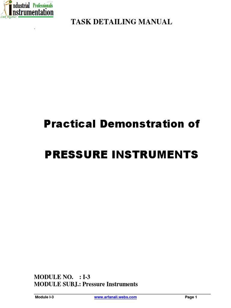 Pressure Instruments Calibration Guide | PDF | Calibration | Pressure ...