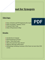 Format of Synopsis