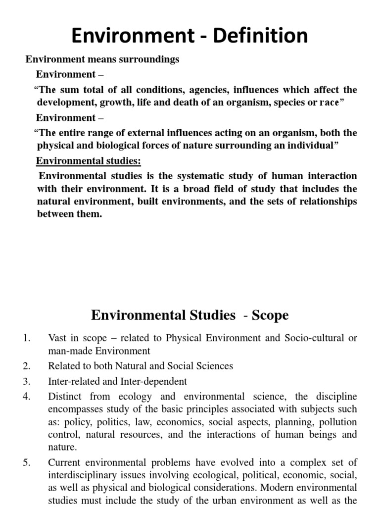 Environment Definition Natural Environment Ecology