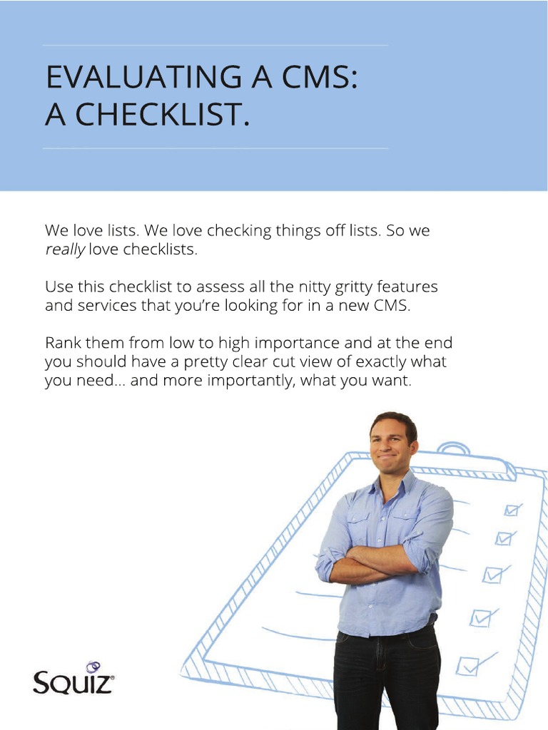 CMS Evaluation Checklist Guide | PDF | Html Element | Portable Document ...