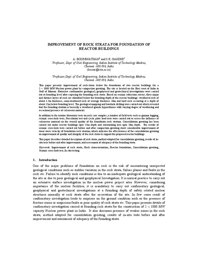 Foundation Rock PDF Geotechnical Engineering Geology