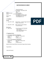 Daftar Riwayat Hidup Bidang Perternakan