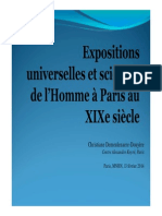 Expositions Universelles Et Sciences de L'homme À Paris Au XIXe Siècle
