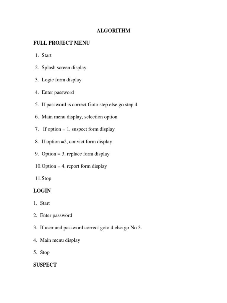 Algorithm Full Project Menu | PDF | Business