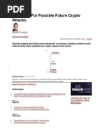 Future Cryptho Attacks