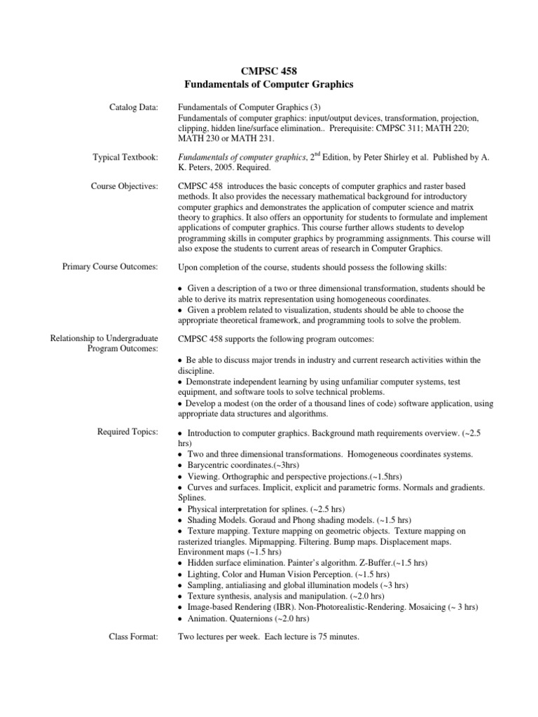 Fundamentals of Computer Graphics, 2 | PDF | Computer Graphics ...