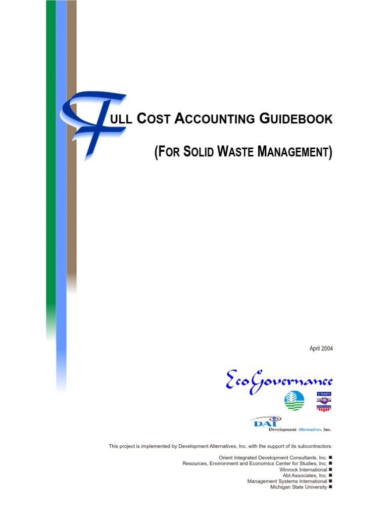 Full Cost Accounting Guidebook Solid Waste MGMT PDF Waste Management Landfill