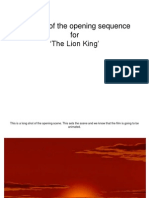 Analysis of The Opening Sequence For The Lion King