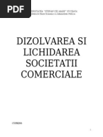 Dizolvarea Si Lichidarea Societatii Comerciale