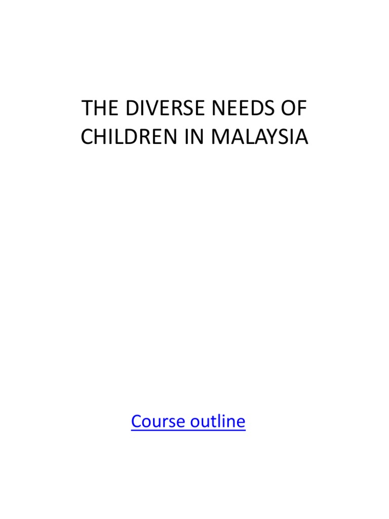 Addressing Diverse Needs in Malaysian Education | PDF | Special ...