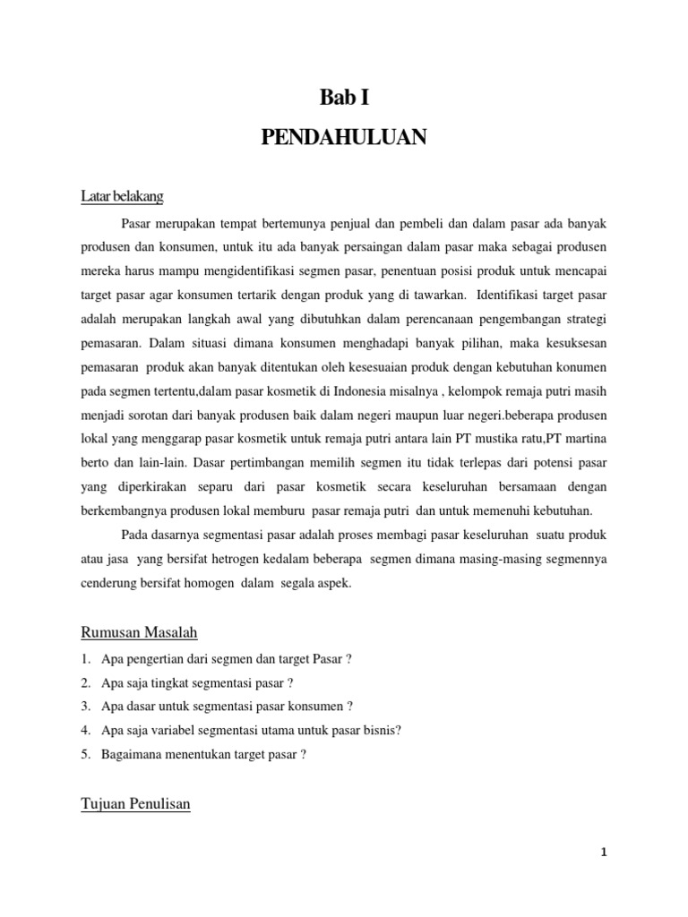 Mengidentifikasi Segmen Dan Target Pasar