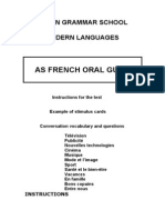 As French Oral Guide: Ripon Grammar School Modern Languages