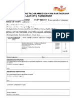 Learning Agreement: Erasmus Mundus Programme/ Emp-Aim Partnership