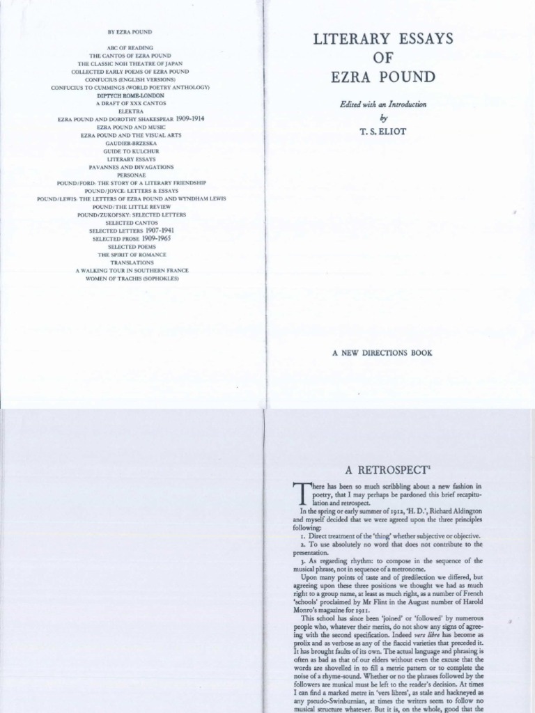 Ezra pound a retrospect essay image