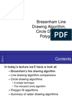 Bresenham Line Drawing Algorithm, Circle Drawing & Polygon Filling
