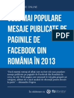 Cele mai populare mesaje pe paginile de Facebook din România în 2013