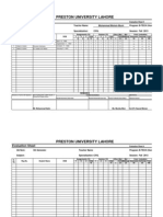 Preston University Lahore: Evaluation Sheet