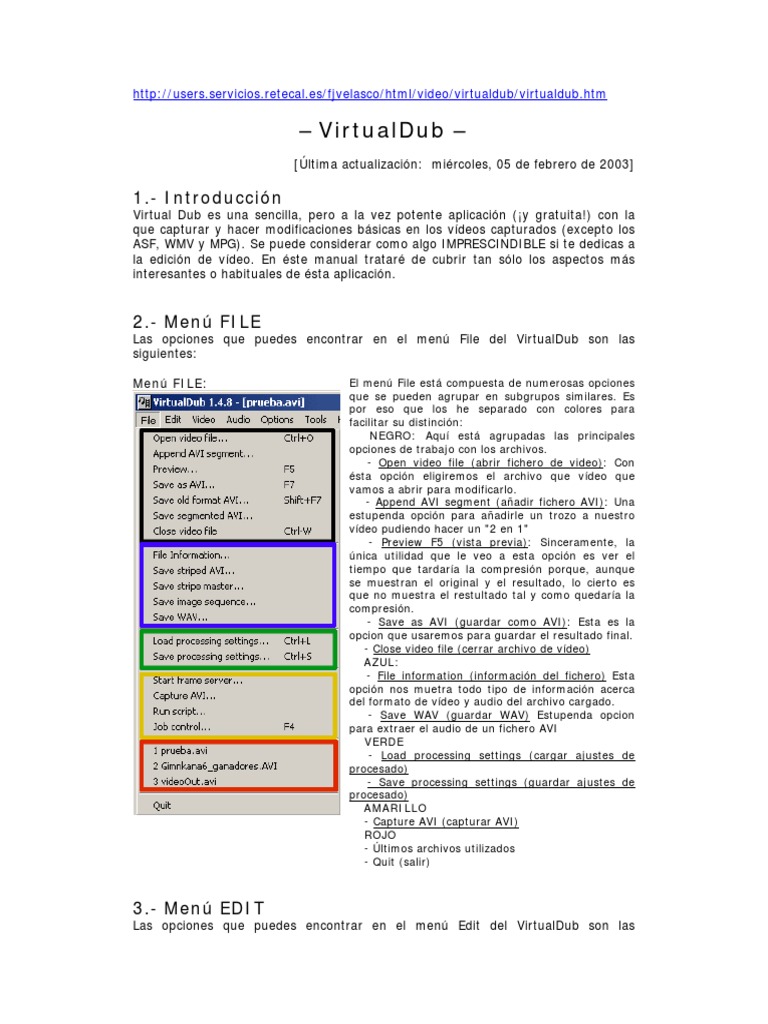 Guía de Uso de VirtualDub | PDF | Códec | Mp3