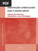 orientações currículares para o ensino médio, v2, ciências da natureza, matemática e suas tecnologias