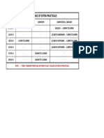 Time Table of Extra Practicals: Note - Today Onward There Will No Friday & Sat. College Lectures & Practicals