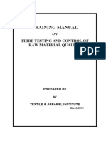 Training Manual: Fibre Testing and Control of Raw Material Quality
