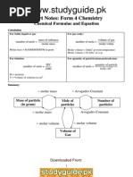 WWW - Studyguide.pk: Short Notes: Form 4 Chemistry Short Notes: Form 4 Chemistry